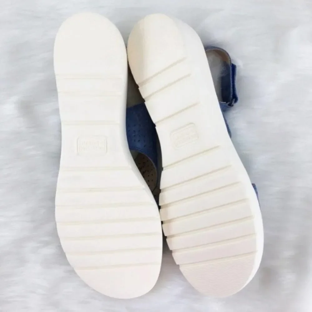 JOHNSTON & MURPHY Blue Suede Sling Back Sandals - Picture 7 of 8